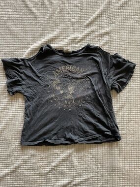 White Crow Slate Grey/Blue Short-Sleeve Graphic Tee with Eagle Print